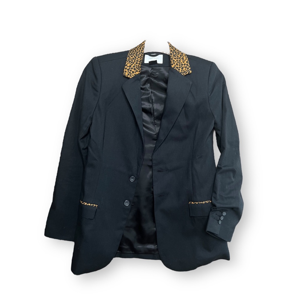 Current/Elliott Jacket Blazer Giraffe Trim Black Orange XS New